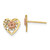 14k Two-Tone D/C Heart and Flower Earrings