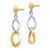 14K Two-tone Dangle Post Earrings