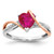 14k Two-tone Diamond and Ruby Heart Twist Ring