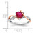 14k Two-tone Diamond and Ruby Heart Twist Ring