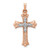14k Two-tone Diamond Cross Pendant - XR-24E5EDBA-7075
