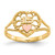 14K Two-tone Diamond Cut 15 Heart Ring