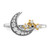 14k Two-tone Diamond Moon w/3-Stars Ring