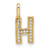 14K  Gold Diamond Letter H Initial Pendant