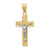 14K Two-tone Diamond-cut Crucifix Charm