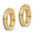 14k Two-tone Diamond-cut Edge 3x14mm Round Hoop Earrings