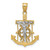 14k Two-tone Diamond-cut Mariner's Cross Pendant - C3-FB8DFD2A-1305