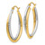 14k Two-tone Diamond-cut Polished Oval Hoop Earring - TF-E82BADD3-6522