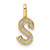 14K  Gold Diamond Letter S Initial Pendant