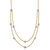 14K Two-tone Double Chain Textured Stars 18 inch Necklace