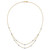 14K Two-tone Double Chain Textured Stars 18 inch Necklace