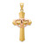 14k Two-tone Double Heart Cross Charm