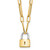 14K Two-tone Fancy Link with Lock Dangle 18.25 inch Necklace