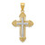 14k Two-tone Fleur De Lis Cross Pendant - D3-860D81CA-2188