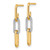 14K Two-tone Gold Diamond Paperclip Link Dangle Post Earrings