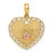 14k Two-Tone GRANDMA Heart w/Flower Charm
