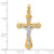 14k Two-Tone Grooved Hollow INRI Crucifix Pendent