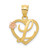 14k Two-Tone Heart Letter L  Initial Pendant