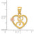 14k Two-Tone Heart Letter S  Initial Pendant