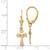 14K Two-tone Heart on Cross Leverback Earrings