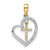 14k Two-tone Heart with Cross Diamond Pendant - PM-976B67C1-6695