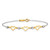 14K Two-tone Hearts and Diamond-cut Beads 6 inch Bracelet