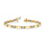 14k Two-tone Holds 1.13 carat 11-3.0mm Round Diamond Curved Bar Link 7 inch Tennis Bracelet Mounting