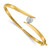 14k Two-tone Holds 1/2 carat 5.0mm Round Stone Hinged Oval Bangle Bracelet Mounting - XB-32AAE256-8670