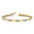 14k Two-tone Holds 2.75 carat 11-4.0mm Round Diamond Curved Bar Link 7 inch Tennis Bracelet Mounting