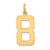 14k  Large Polished Number 8 Charm