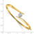 14k Two-tone Holds 3/4 carat 5.8mm Round Stone Hinged Oval Bangle Bracelet Mounting