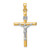 14k Two-tone Hollow Crucifix Pendant - XR-76FF78CB-9339
