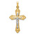14k Two-tone Hollow Polished Fleur de Lis Crucifix