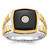 14k Two-tone IBGoodman Men's Onyx and 1/10 carat Diamond Complete Ring