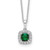 10k White Gold 1/4 carat Lab Grown Diamond VS/SI+ G+ and Created Emerald Complete 18 inch Pendant Necklace