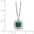 10k White Gold 1/4 carat Lab Grown Diamond VS/SI+ G+ and Created Emerald Complete 18 inch Pendant Necklace