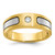 14k Two-tone IBGoodman Men's Polished and Satin 1/10 carat Diamond Complete Ring - B6-62AA8B16-3070