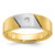14k Two-tone IBGoodman Men's Polished and Satin 1/20 carat Diamond Complete Ring