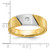 14k Two-tone IBGoodman Men's Polished and Satin 1/20 carat Diamond Complete Ring