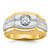 14k Two-tone IBGoodman Men's Polished and Satin 1/3 carat Diamond Complete Ring