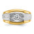 14k Two-tone IBGoodman Men's Polished and Satin 1/3 carat Diamond Complete Ring