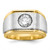 14k Two-tone IBGoodman Men's Polished and Satin 1ct carat Diamond Complete Ring
