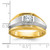 14k Two-tone IBGoodman Men's Polished and Satin 3/8 carat Diamond Complete Ring