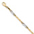 14K Two-tone Infinity Symbol and Twisted Fancy Bar Link 7.5 inch Bracelet