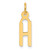 14K  Slanted Block Letter H Initial Charm