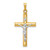 14k Two-tone INRI Hollow Crucifix Pendant - XR-57FD8C7A-1779