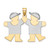 14k Two-Tone Large Double Boys Engravable Charm - XK-A5E3F8B0-4085