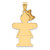 14k Two-Tone Large Girl with Bow on Left Engravable Charm - XK-DC10BEB9-5705
