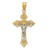 14K Two-Tone Medium Lacy-Edge Inri Crucifix Pendant