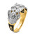 14k Two-tone Men's Polished and Textured with Black Enamel and AA Quality Diamond Masonic Ring - Y4-606AAF23-7648